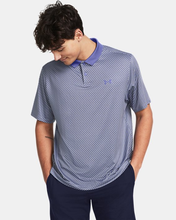 Men's UA Matchplay Printed Polo in Purple image number 0